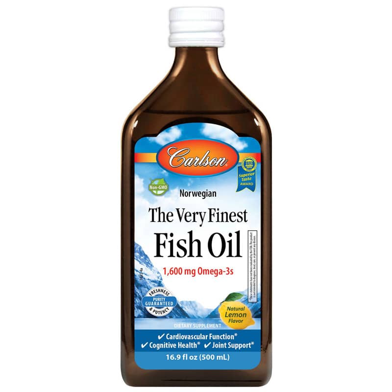 Carlson Labs The Very Finest Fish Oil Liquid 1600 Mg Omega-3s Lemon 16.9 Oz