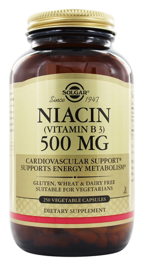 Solgar - Niacin (Vitamin B3) 500 mg. - 250 Vegetarian Capsules