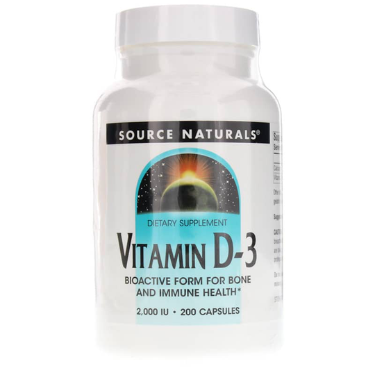 Source Naturals Vitamin D-3 2,000 IU Capsules 200 Capsules