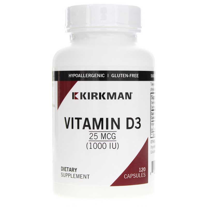 Kirkman Vitamin D-3 25 Mcg (1000 IU) Capsules 120 Capsules