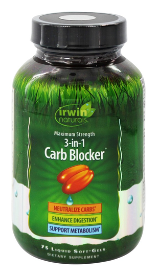 Irwin Naturals - Maximum Strength 3-in-1 Carb Blocker - 75 Softgels