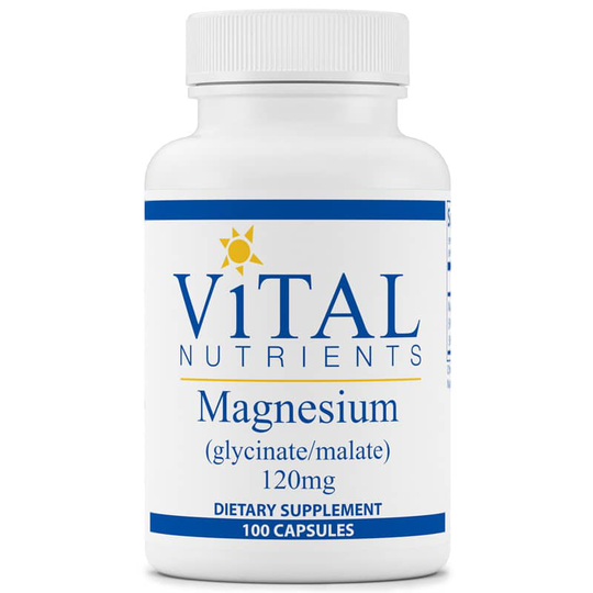 Vital Nutrients Magnesium (glycinate/malate) 120 Mg 100 Capsules