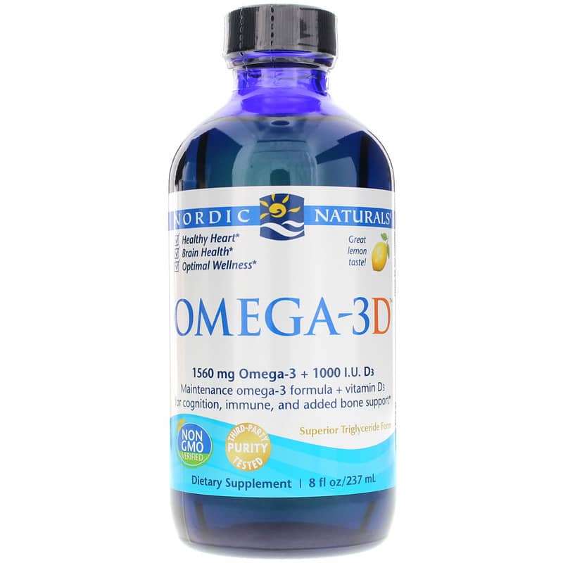 Nordic Naturals Omega-3D Liquid Lemon Flavor 8 Oz