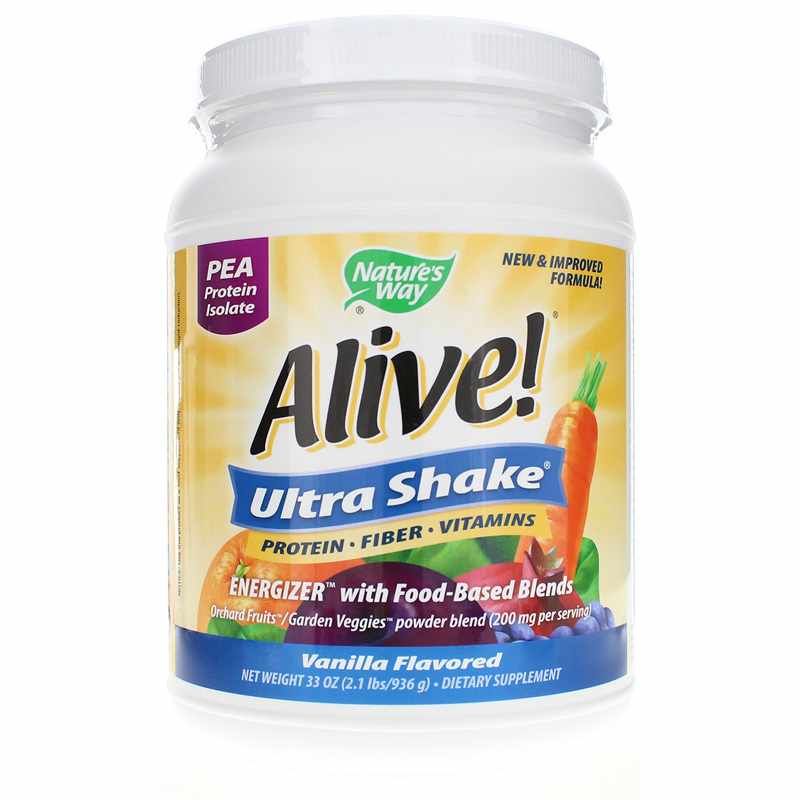Natures Way Alive Ultra-Shake Pea Protein 33 Oz 2.1 Lbs