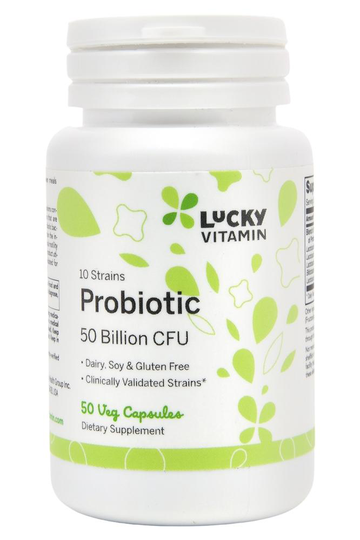 LuckyVitamin - Probiotic Shelf-Stable 10 Strains 50 Billion CFU - 50 Veg Capsules