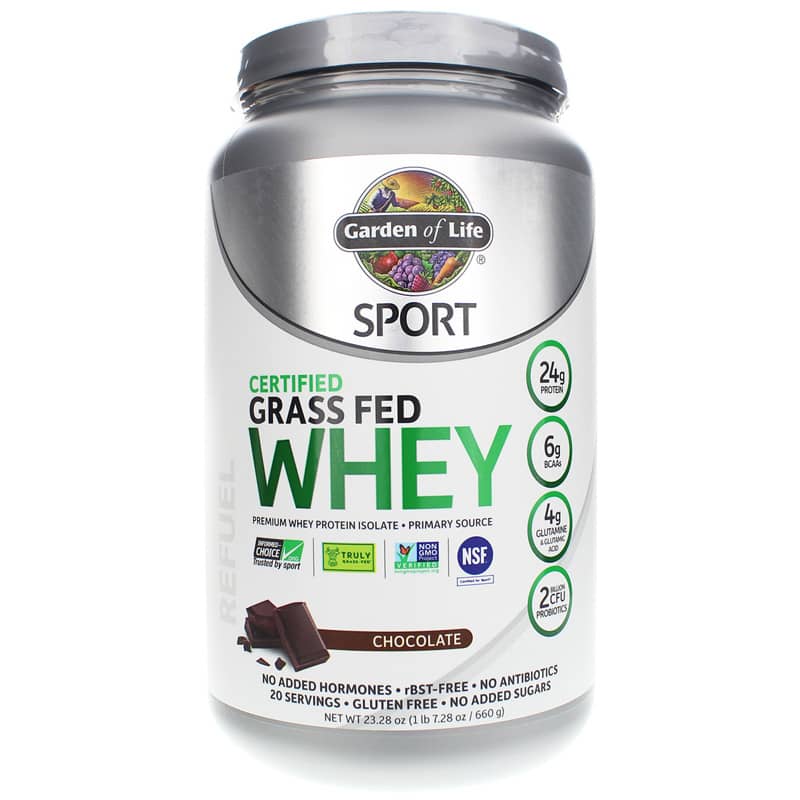 Garden of Life Sport Certified Grass Fed Whey Protein Chocolate 23.28 Oz