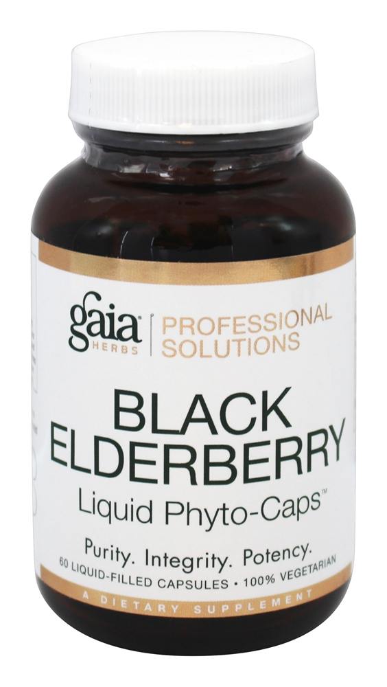 Gaia Herbs Professional - Black Elderberry 1150 mg. - 60 Liquid-Filled Capsules