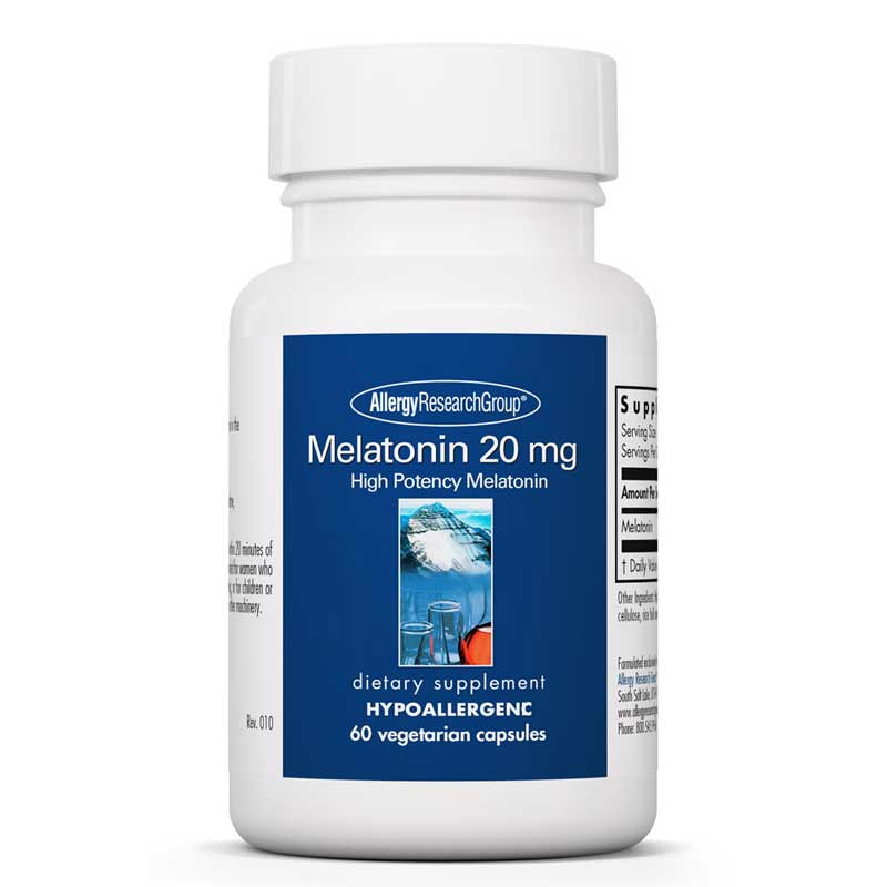 Allergy Research Group Melatonin 20 Mg 60 Veg Capsules