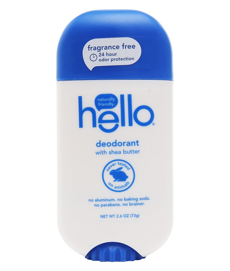 Hello Products - Deodorant Stick with Shea Butter Fragance Free - 2.6 oz.