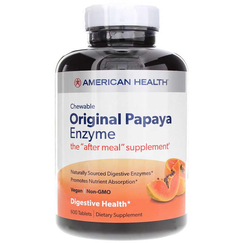 American Health Chewable Original Papaya Enzyme, 600 Chewable Tablets