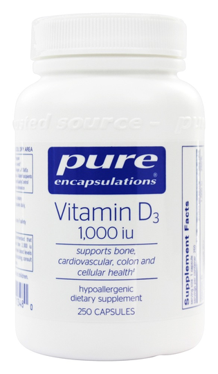 Pure Encapsulations - Vitamin D3 1000 IU - 250 Vegetarian Capsules