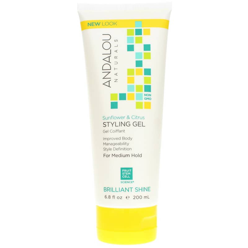Andalou Naturals Sunflower & Citrus Styling Gel, Medium Hold 6.8 Oz