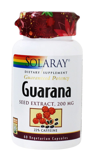 Solaray - Guaranteed Potency Guarana Seed Extract 200 mg. - 60 Vegetarian Capsules