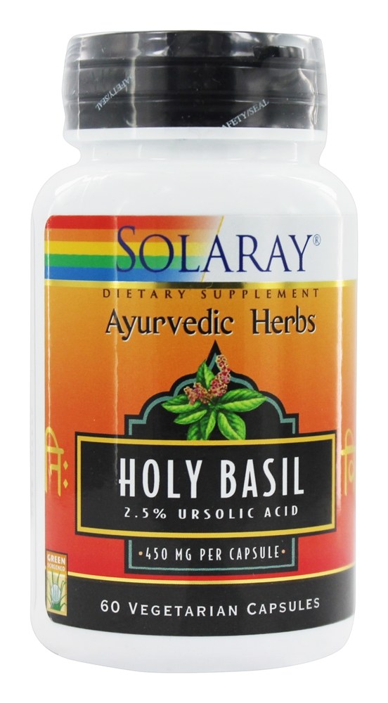 Solaray - Ayurvedic Herbs Holy Basil 450 mg. - 60 Capsules