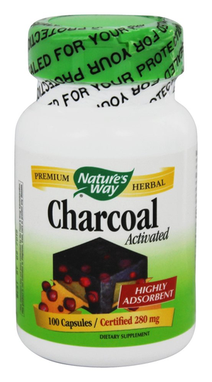 Nature's Way - Charcoal Activated Certified 280 mg. - 100 Capsules