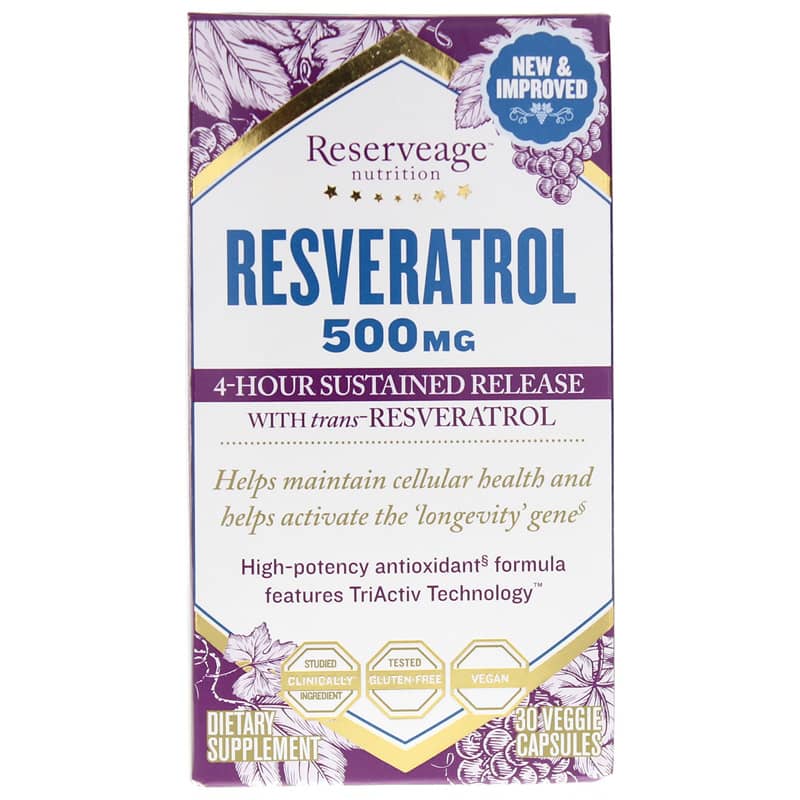 Reserveage Nutrition Resveratrol 500 Mg 30 Veg Capsules