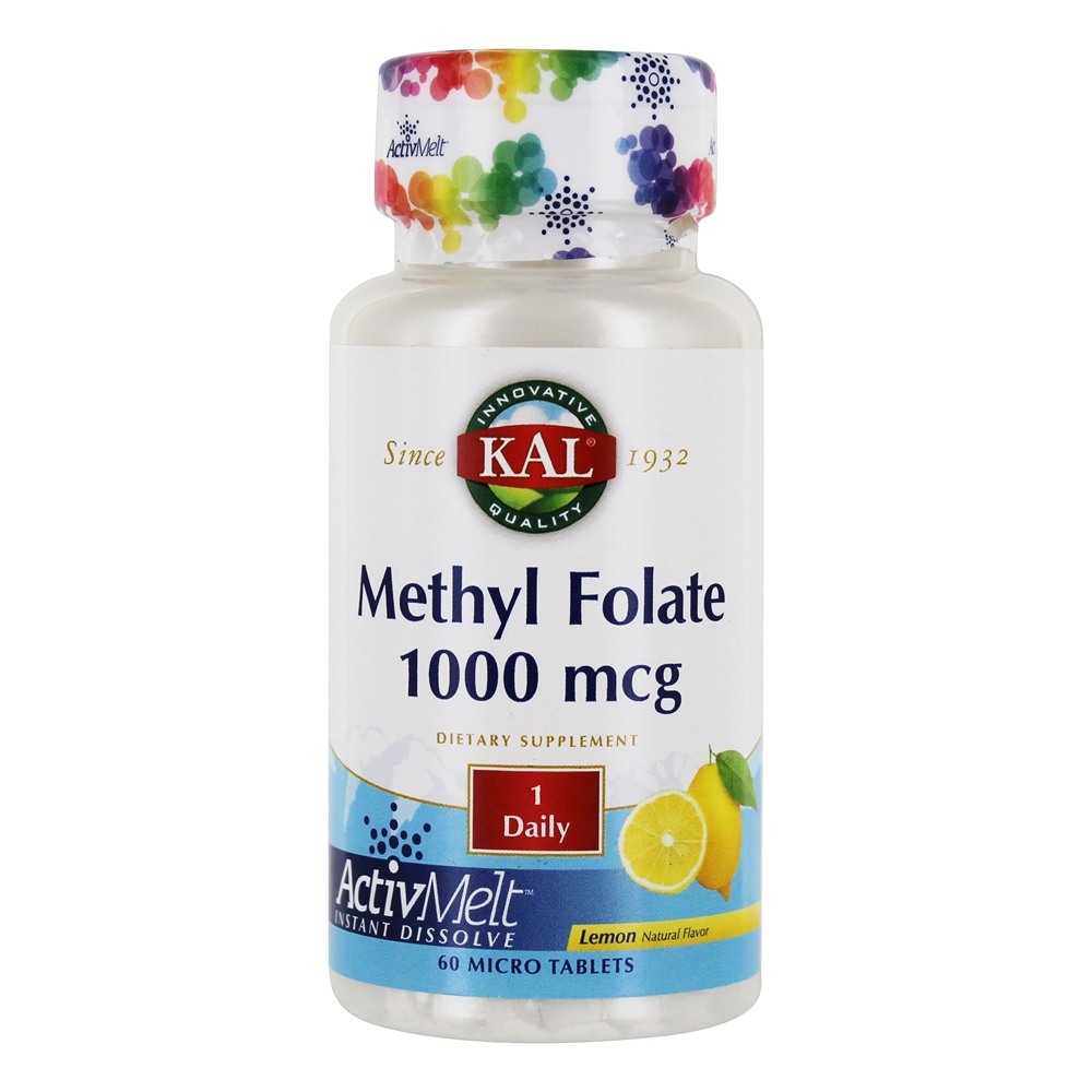 Kal - Methyl Folate Lemon 1000 mcg. - 60 Tablets