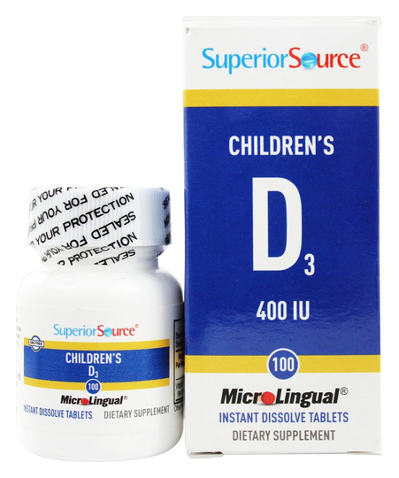 Superior Source - Children's Vitamin D3 400 IU - 100 Quick Dissolve Tablets