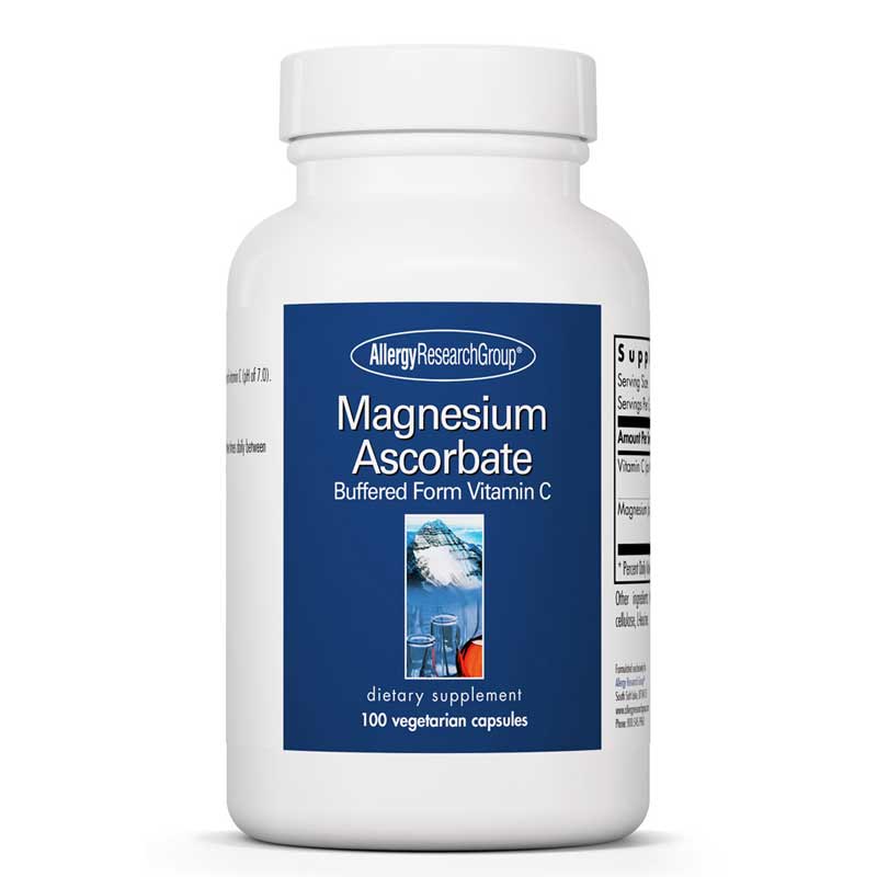 Allergy Research Group Magnesium Ascorbate Buffered Vitamin C 100 Veg Capsules