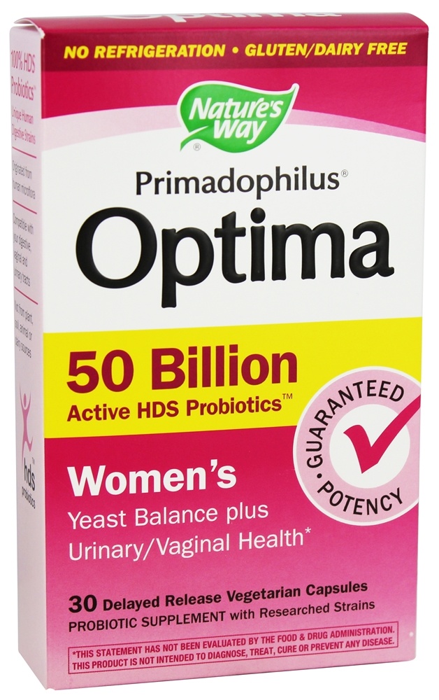 Nature's Way - Primadophilus Optima Women's Active HDS Probiotic Supplement 50 Billion CFU - 30 Vegetarian Capsules