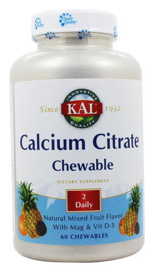 Kal - Calcium Citrate Chewable - 60 Chewable Tablets