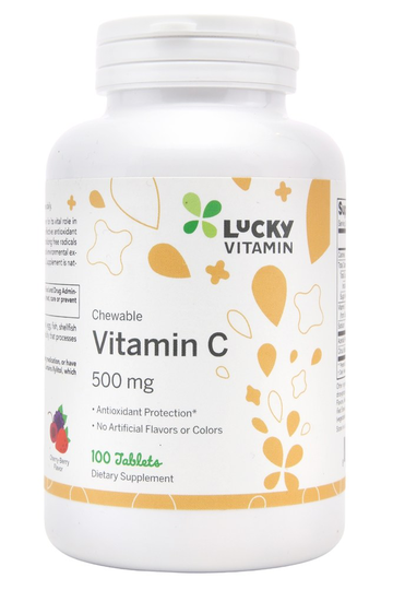 LuckyVitamin - Vitamin C Chewable Antioxidant Protection Cherry-Berry 500 mg. - 100 Tablets