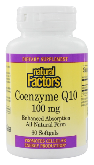 Natural Factors - CoEnzyme Q10 Enhanced Absorption Formula 100 mg. - 60 Softgels