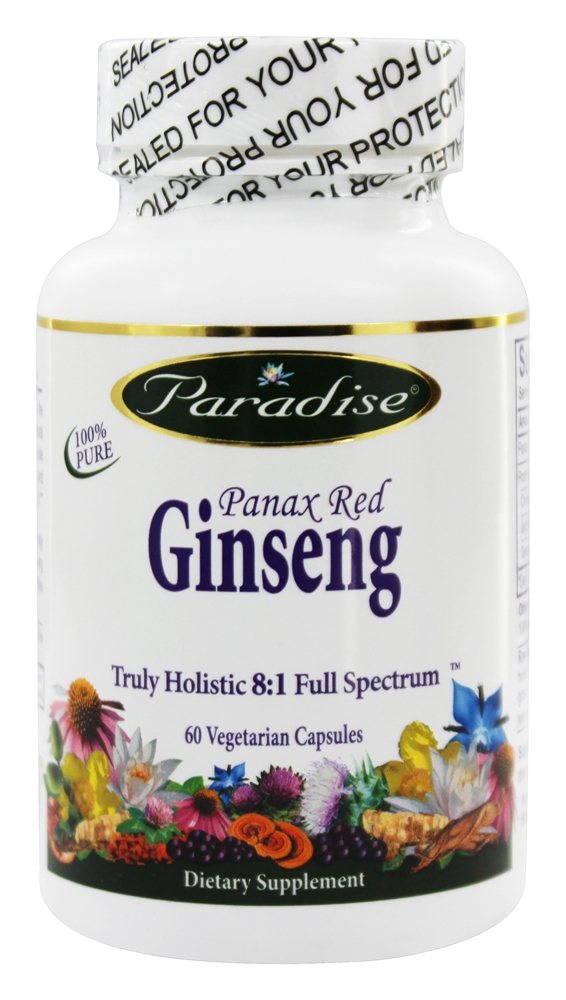 Paradise Herbs - Panax Red Ginseng - 60 Vegetarian Capsules