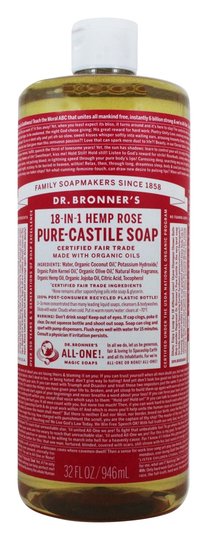 Dr. Bronners - 18-in-1 Hemp Pure Castile Liquid Soap Rose - 32 fl. oz.