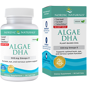 Algae DHA - Plant Based Omega-3 - Supports Optimal Brain, Eye & Nervous System Function - 500 MG (90 Softgels)