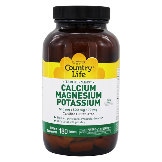 Country Life - Target-Mins Calcium-Magnesium Potassium - 180 Tablets