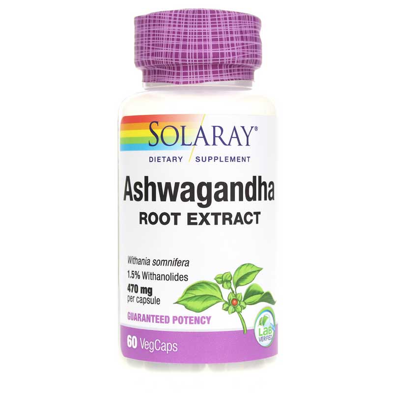 Solaray Ashwagandha 470 Mg 60 Veg Capsules