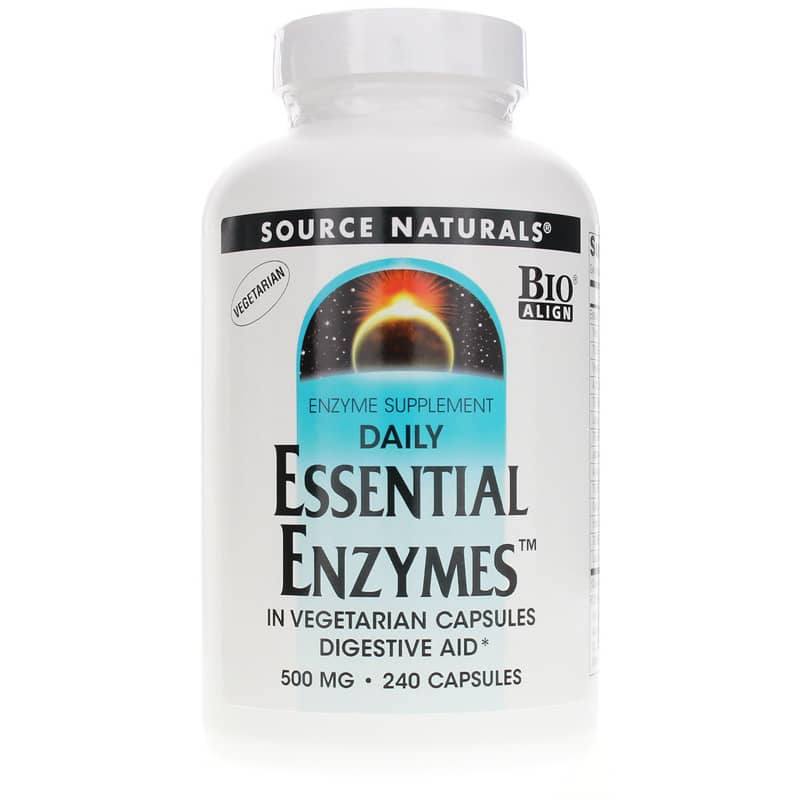 Source Naturals Essential Enzymes 500 Mg Vegetarian, Daily Formula 240 Veg Capsules
