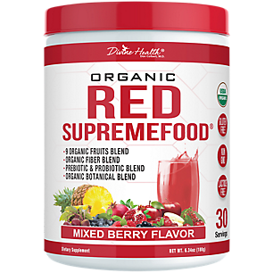 Organic Red SupremeFood Powder - Rich in Antioxidants with Fruit Powders & Extracts (30 Servings)