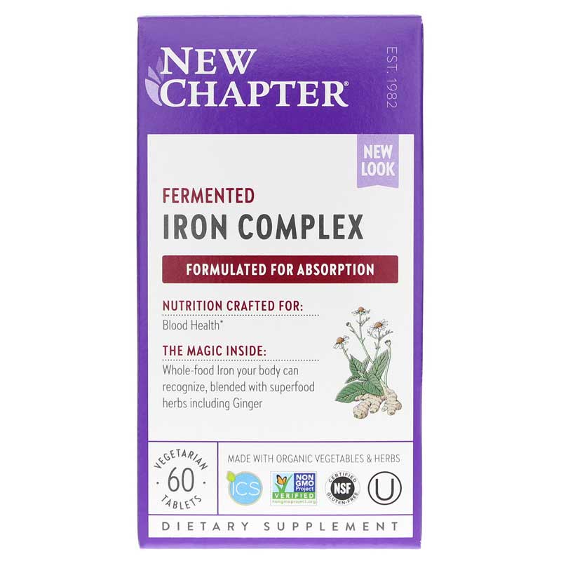 New Chapter Fermented Iron Complex, 60 Tablets