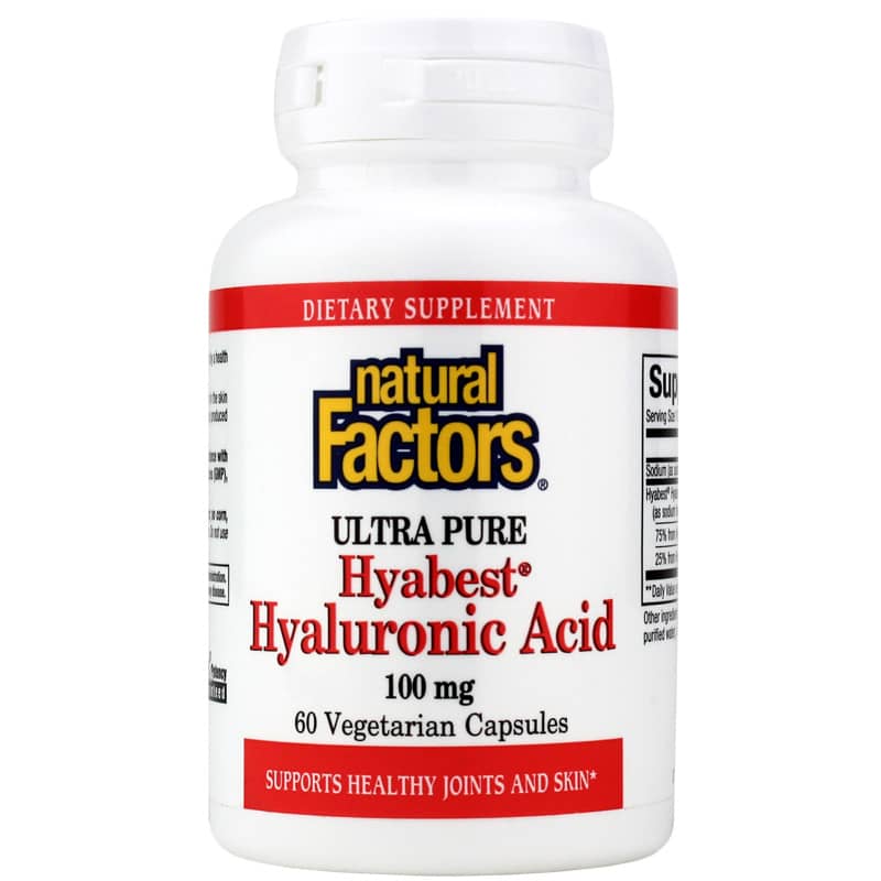 Natural Factors Hyabest Hyaluronic Acid 100 Mg 60 Veg Capsules