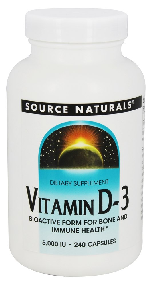 Source Naturals - Vitamin D3 5000 IU - 240 Capsules