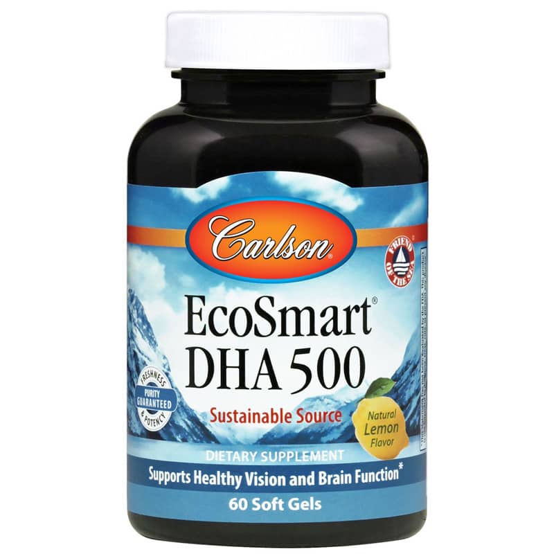 Carlson Labs EcoSmart DHA with Natural Lemon Flavor 60 Softgels