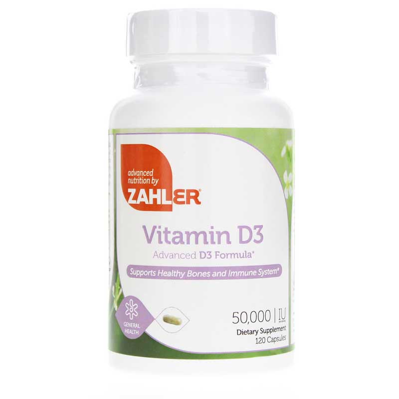 Zahler Vitamin D3 50000 IU (1250mcg) 120 Capsules