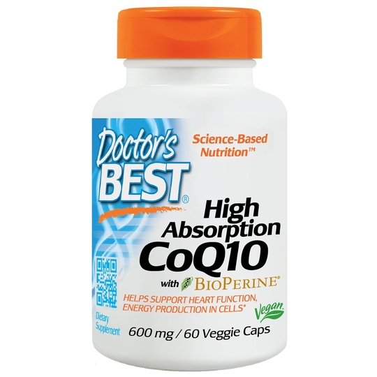 Doctor's Best - High Absorption CoQ10 with BioPerine 600 mg. - 60 Vegetarian Capsules