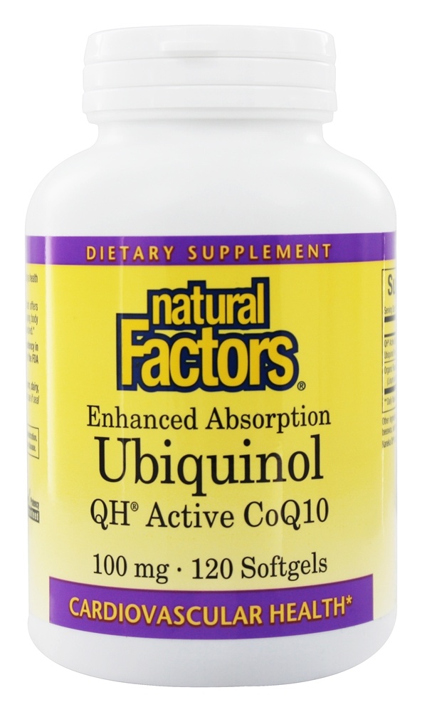 Natural Factors - Ubiquinol QH Active CoQ10 100 mg. - 120 Softgels