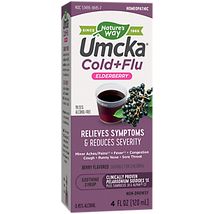 Umcka Elderberry Intensive Cold + Flu Syrup - Non-Drowsy - Berry (4 Fluid Ounces)