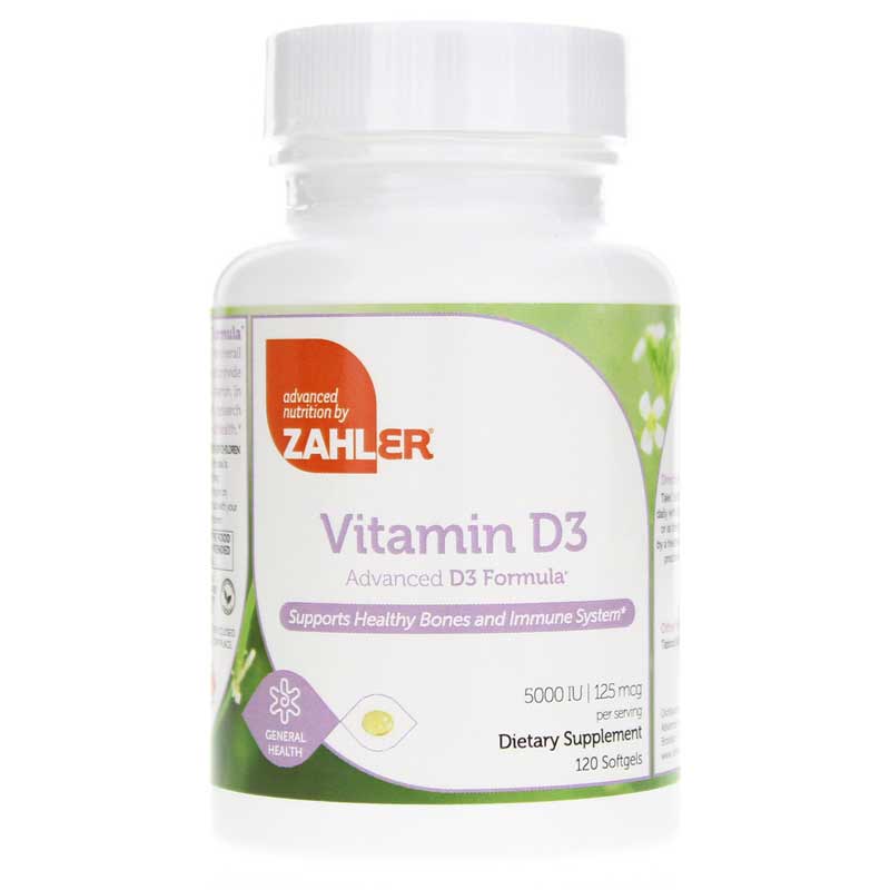 Zahler Vitamin D3 5000 IU (125mcg) 120 Softgels