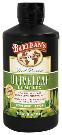 Barlean's - Fresh Pressed Olive Leaf Complex Full Spectrum Liquid Peppermint - 16 oz.