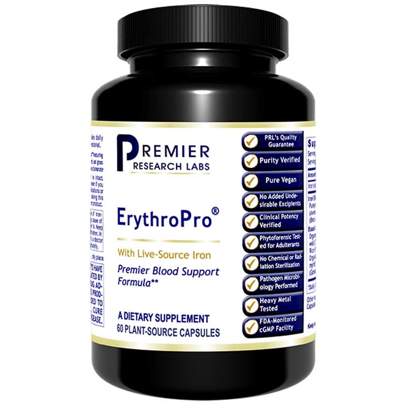Premier Research Labs ErythroPro Blood Support Formula 60 Veg Capsules