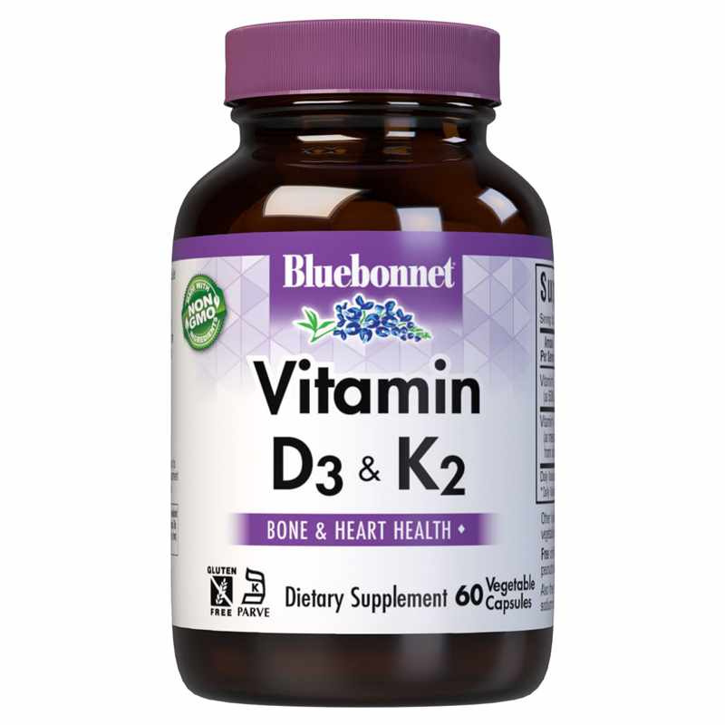 Bluebonnet Vitamin D3 & K2 60 Veg Capsules