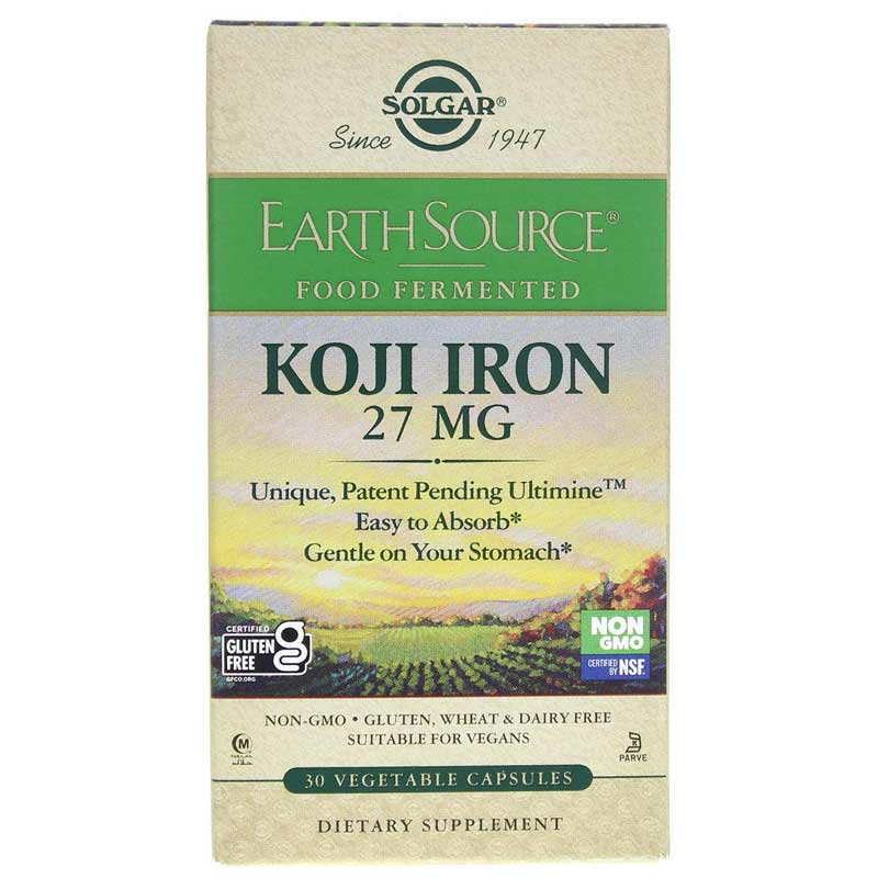 Solgar Food Fermented Koji Iron 27 Mg 30 Veg Capsules