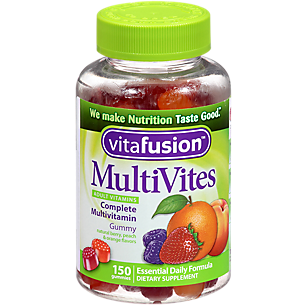 MultiVites Multivitamin Gummy - Essential Daily Formula - Berry, Peach & Orange (150 Gummies)