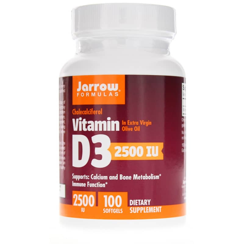 Jarrow Formulas Vitamin D3 2,500 IU 100 Softgels