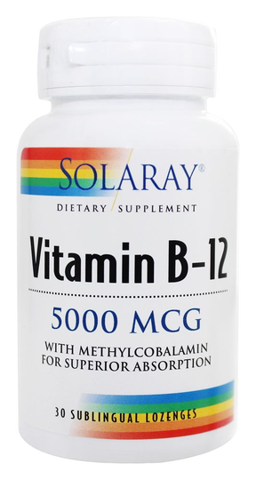 Solaray - Vitamin B12 5000 mcg. - 30 Lozenges